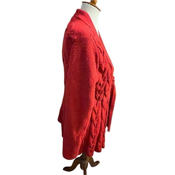 Inc International Concepts Red Cable Knit Cardigan with Tie at Chest Size X-Larg - Picture 6 of 11